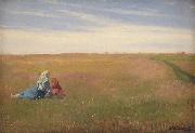 Michael Ancher A Summer Landscape with two Girls Germany oil painting artist